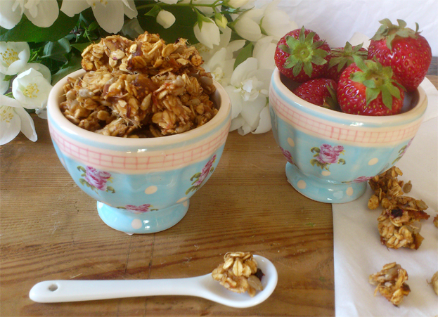 Muesli con ruibarbo Granola con ruibarbo
