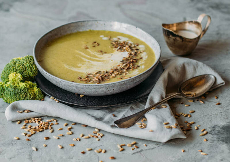 Sopa de crema de brócoli
