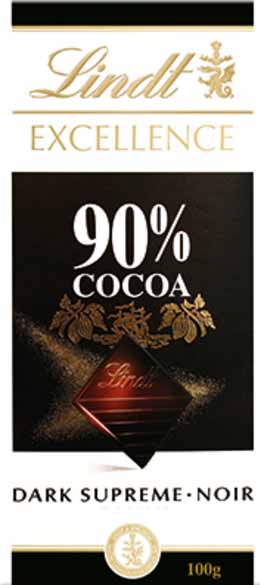 Chocolate negro Lindt - 90% Cacao.