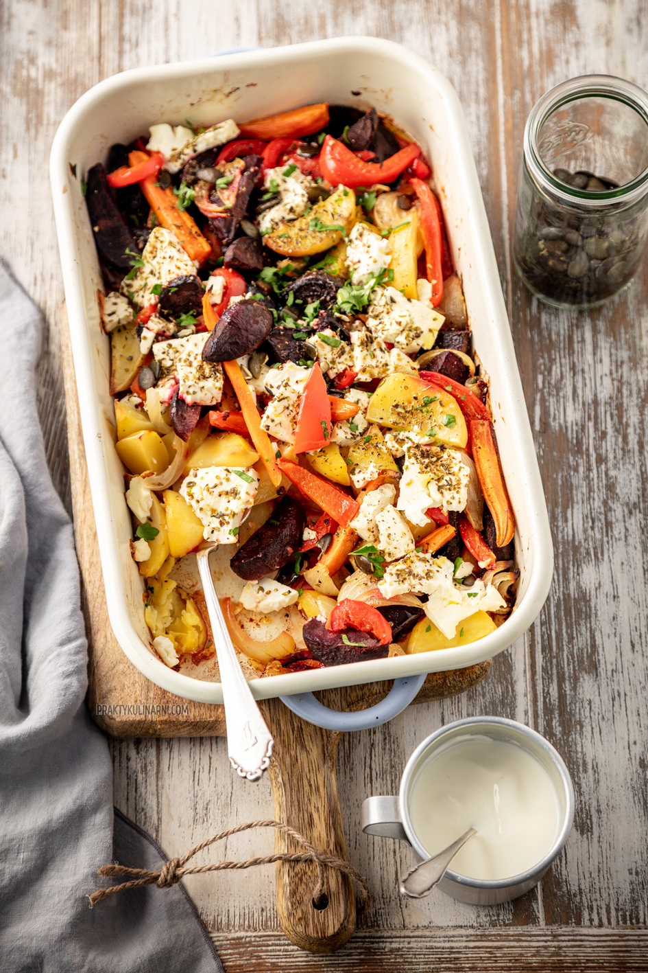 Verduras al horno con queso feta Verduras al horno con queso feta