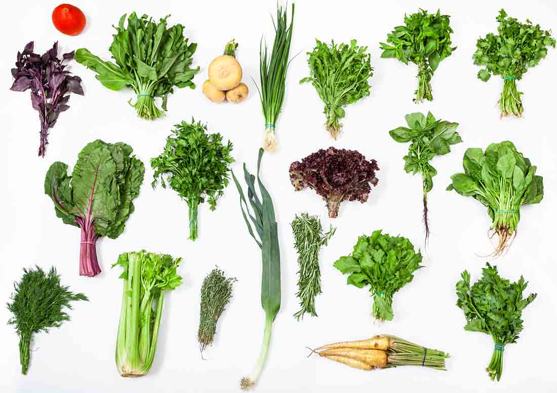 Varias Verduras Verdes Saludables.