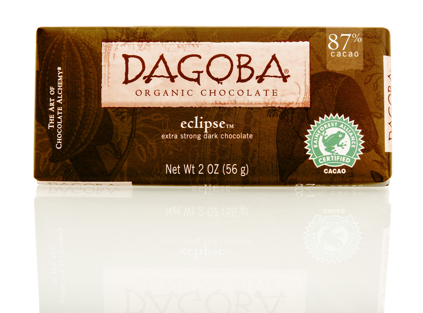 Dagoba Eclipse 87% Barra de chocolate negro extra fuerte en carpeta.