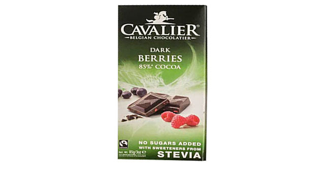 Stevia Cavalier - Barra De Chocolate Dulce Endulzada Con Bayas.
