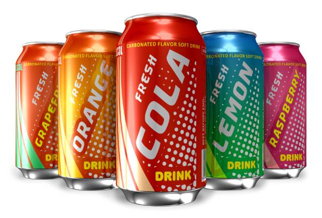 Latas De Refrescos De Colores.